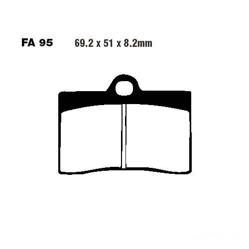 Bremsbelag EBC FA095HH Sinter für Brembo Bremszange 4 Kolben 1 Stift, Bremssattel