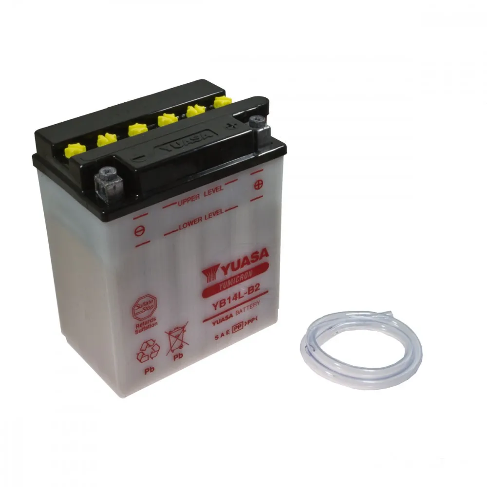 YUASA Batterie YB14L-B2, 12 Volt Trocken vorgeladen