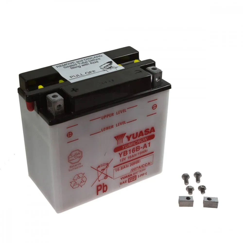 YUASA Batterie YB16B-A1, 12 Volt Trocken vorgeladen