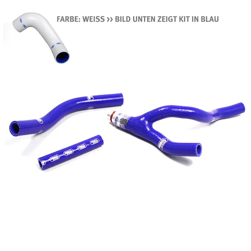 SAMCO SPORT Siliconschlauch Kit Y-Stück - Race Design mit Alu-Stück weiß für Yamaha YZ250F Modelljahr 2014-2018