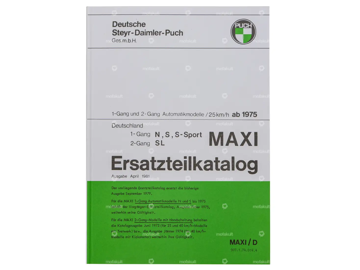 Ersatzteilkatalog | Puch Maxi N, S, S-Sport, SL (DE)
