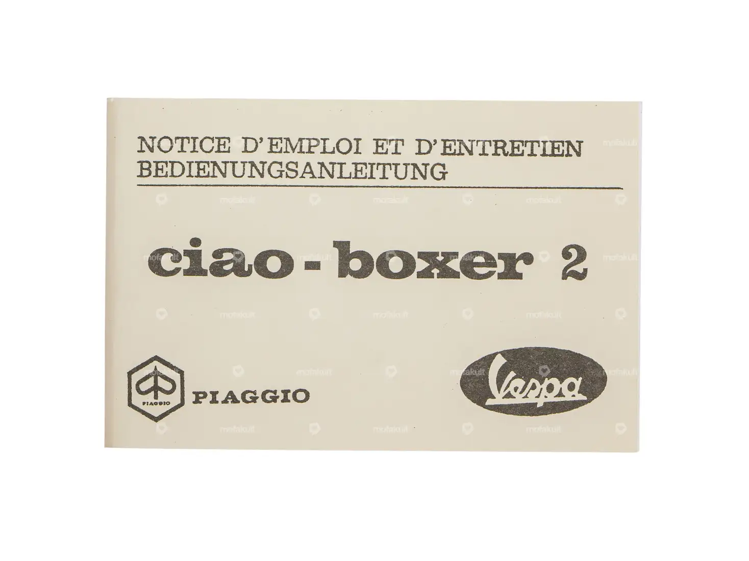 Betriebsanleitung | Piaggio Ciao P, Boxer 2