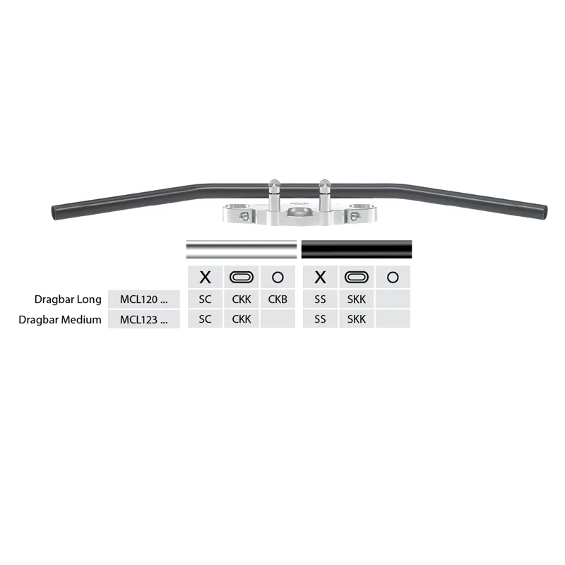 TRW Stahllenker Custom Dragbar Long MCL121SC, verchromt