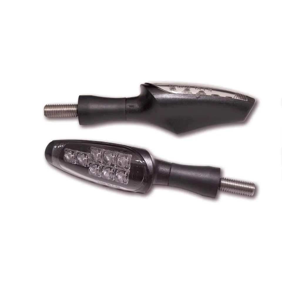 KOSO LED-Blinker Z1, schwarzes Kunststoffgehäuse, getöntes Glas für