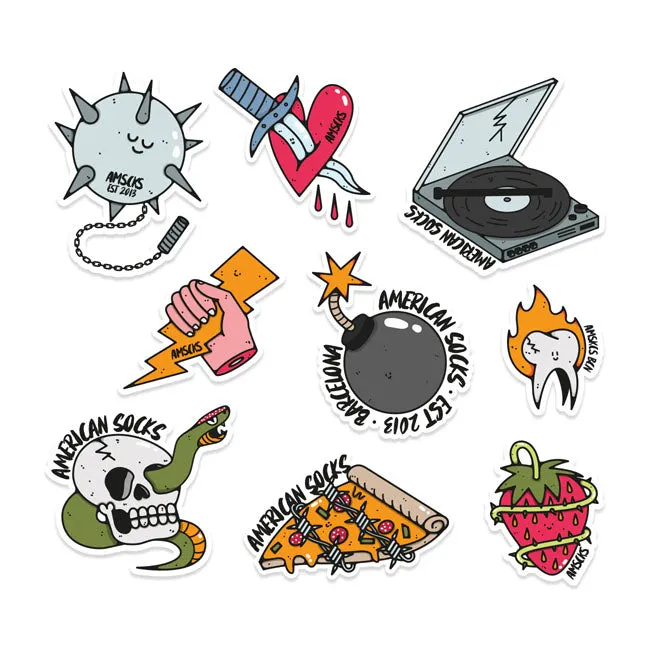 American Socks Wrack Aufkleber Pack