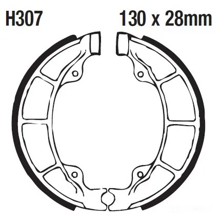 Bremsbacken hinten mit Feder EBC H307G gerillt-120021324