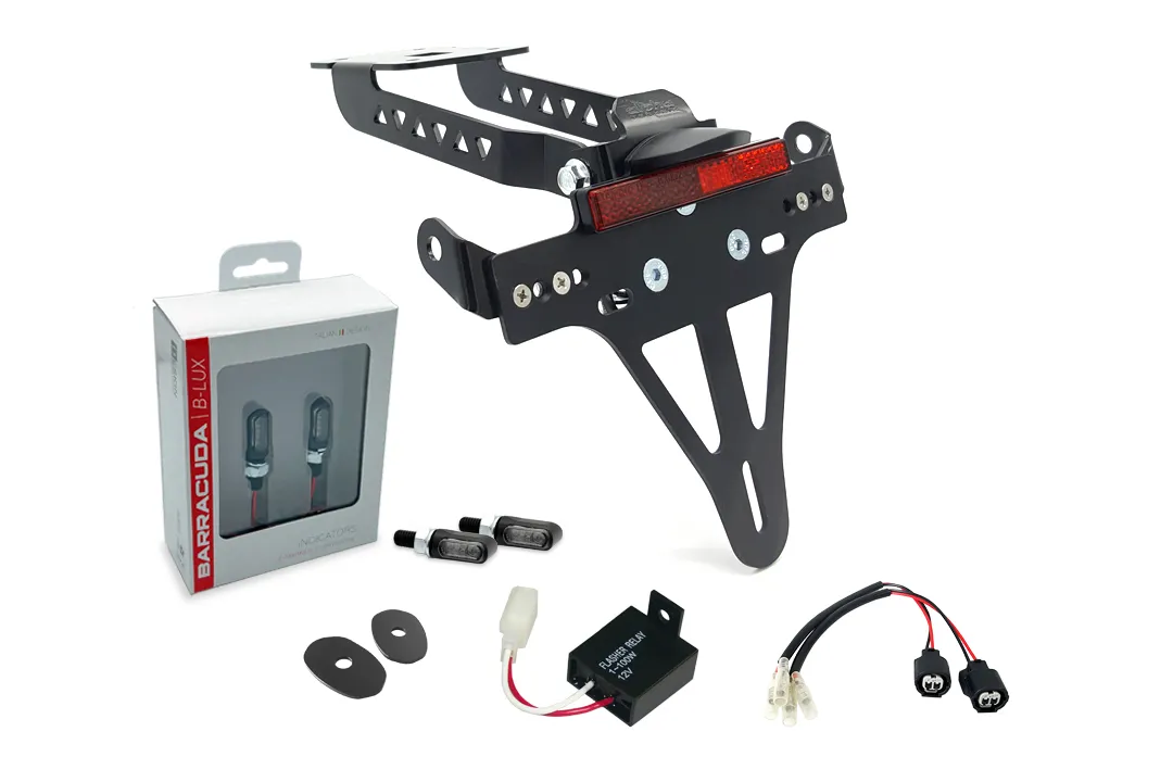 alpha Technik Kennzeichenhalter-Blinker-Kit M-LED (vorne + hinten) für Kawasaki Z650 und Ninja 650 Typ: ER650K / EX650M ab Modelljahr 2020