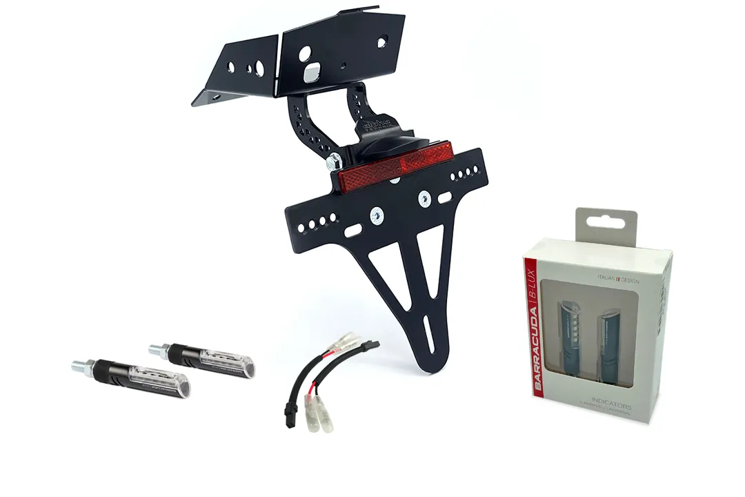 alpha Technik Kennzeichenhalter-Blinker-Kit IDEA (vorne + hinten) für KTM 690 SMC R ab Modelljahr 2019