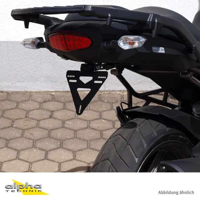 alpha Technik Kennzeichenhalter für Kawasaki Versys1000; Typ LZT00A/B; Modelljahr 2012-2016