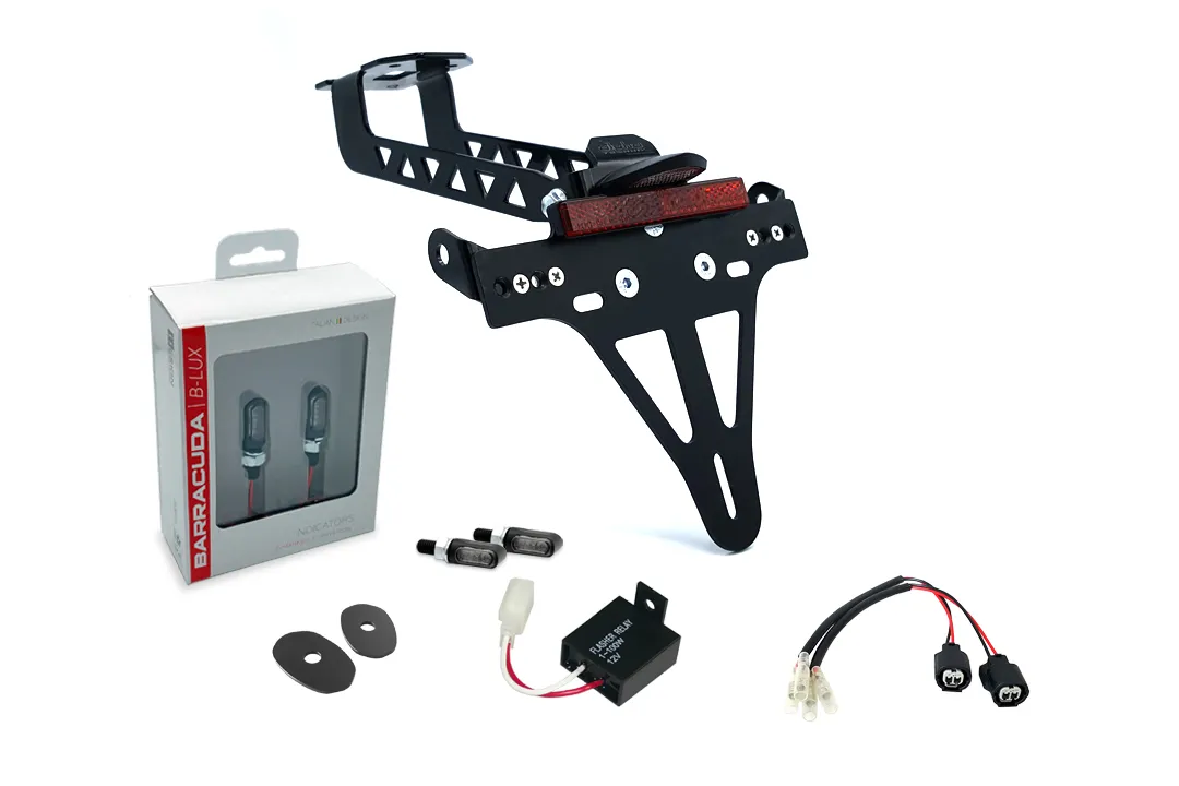 alpha Technik Kennzeichenhalter-Blinker-Kit M-LED (vorne + hinten) für Kawasaki Versys 1000 ab Modelljahr 2019