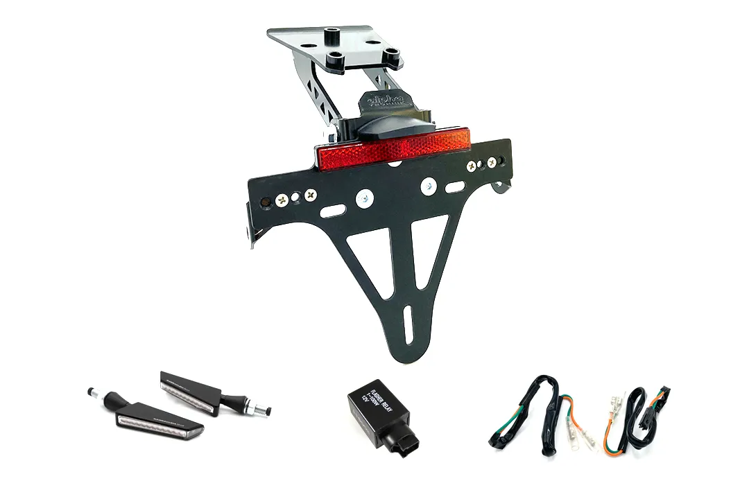 alpha Technik Kennzeichenhalter-Blinker-Kit SQ-LED für Honda CBR650F / CBR650FA und CB650F / CB650FA ab Modelljahr 2017- (Hinten)