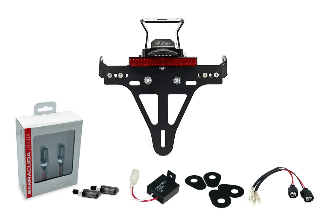 Kennzeichenhalter-Blinker-Kit M-LED (vorne + hinten) für Kawasaki Z900RS ab Modelljahr 2018 Typ ZR900C u. ab Modelljahr 2021 Typ ZR900K