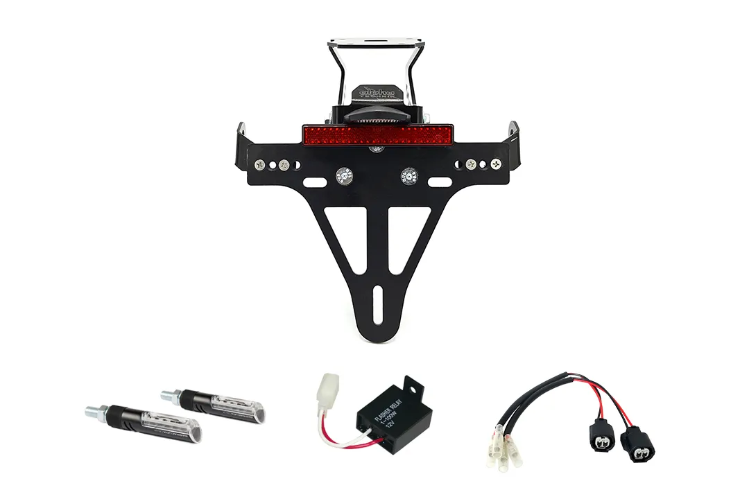 Kennzeichenhalter-Blinker-Kit IDEA für Kawasaki Z900RS ab Modelljahr 2018 Typ ZR900C u. ab Modelljahr 2021 Typ ZR900K (Hinten)