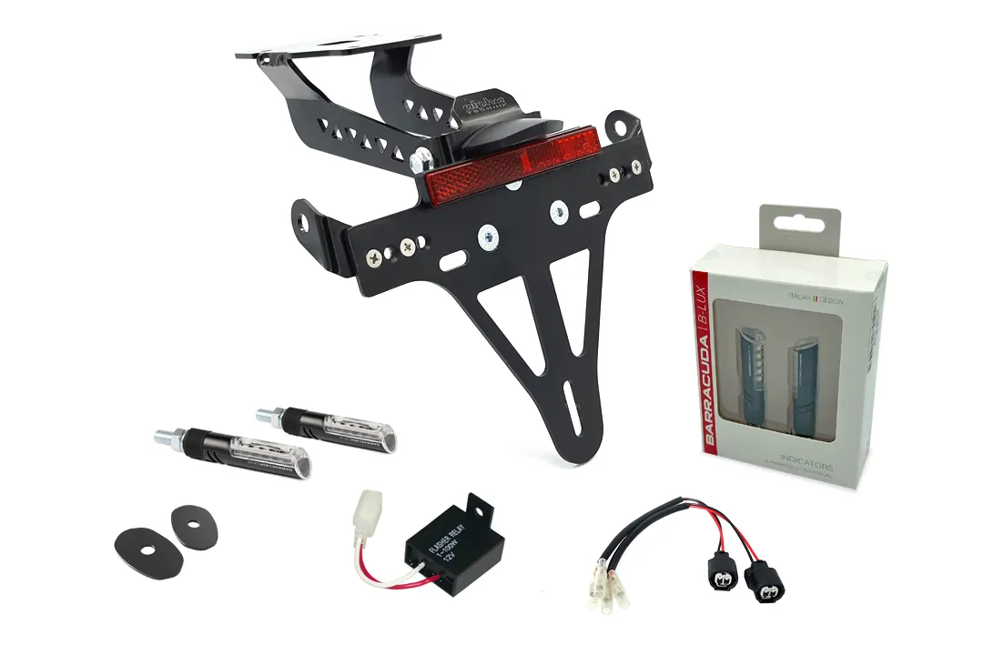 alpha Technik Kennzeichenhalter-Blinker-Kit IDEA (vorne + hinten) für Kawasaki Z900 ab Modelljahr 2020-