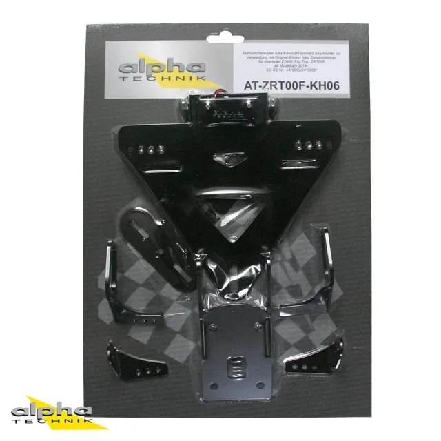alpha Technik Kennzeichenhalter Kawasaki Z1000; Typ ZRT00F; Modelljahr 2014-