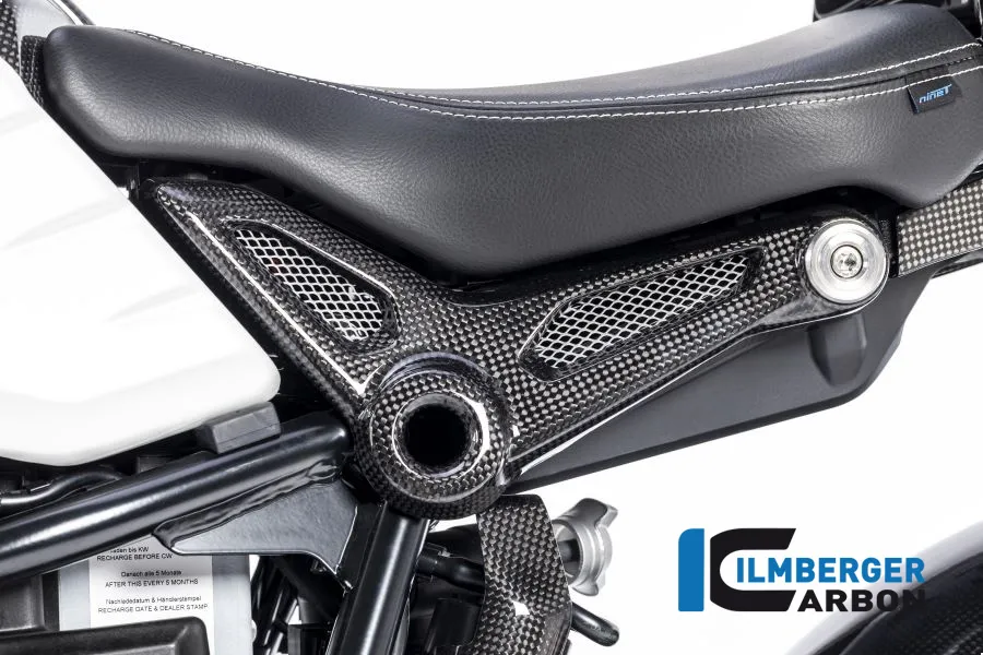 Ilmberger Carbon Abdeckung am Rahmenheck links, glänzend, BMW R nineT 2014-2017, R nineT Racer, Scrambler, Urban GS 2016-