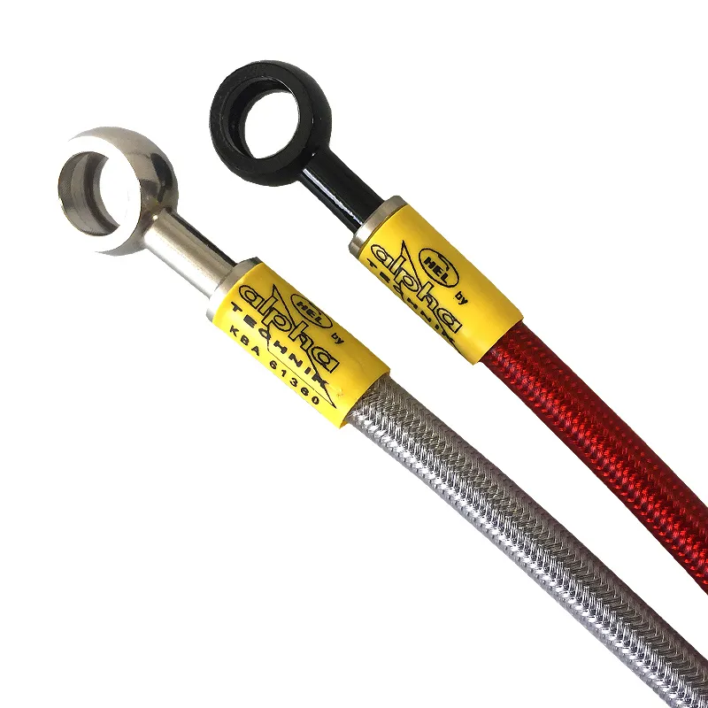 HEL Stahlflexleitung vorne Alternative Verlegeart Full Length für Suzuki GSX600 FW - K4 1998 - 2004, Edelstahl