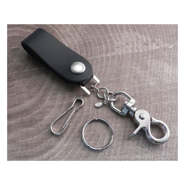 Amigaz Brieftaschenkette Lederschlaufe mit Karabinerhaken