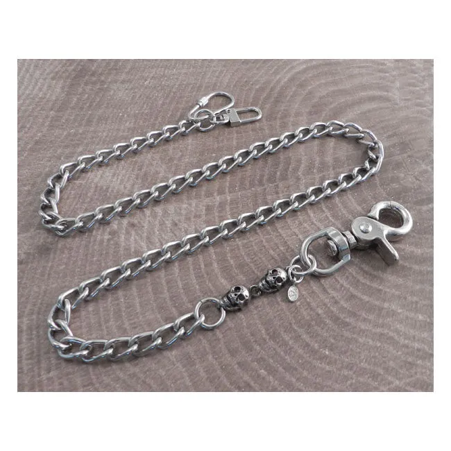 Amigaz Brieftaschenkette mit 2 Totenköpfen 25"