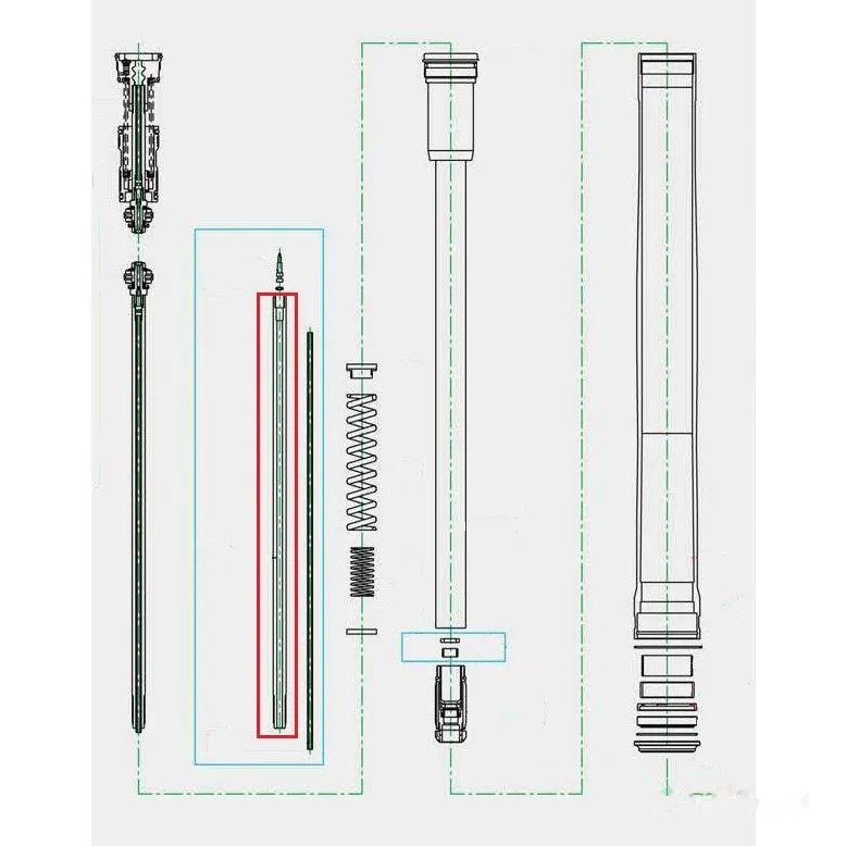 Kolbenstange für Gabel, Zugstufe Kayaba 110340003801-20202801