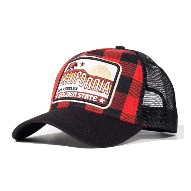 König Kerosin Golden State Check Trucker Cap