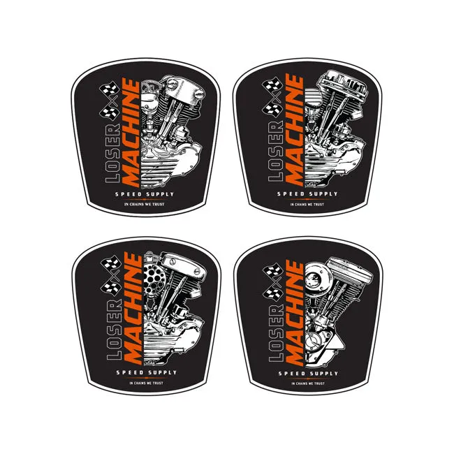 Loser Machine Motor Aufkleber Pack