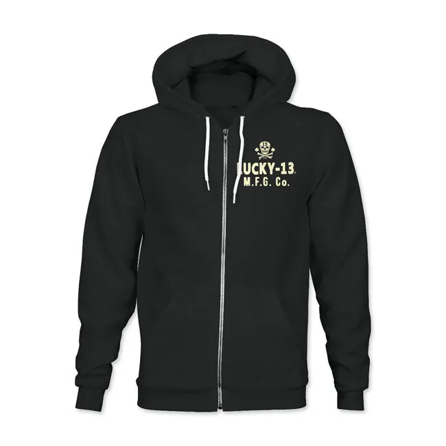 Lucky 13 Piraten Totenkopf Zip Hoodie