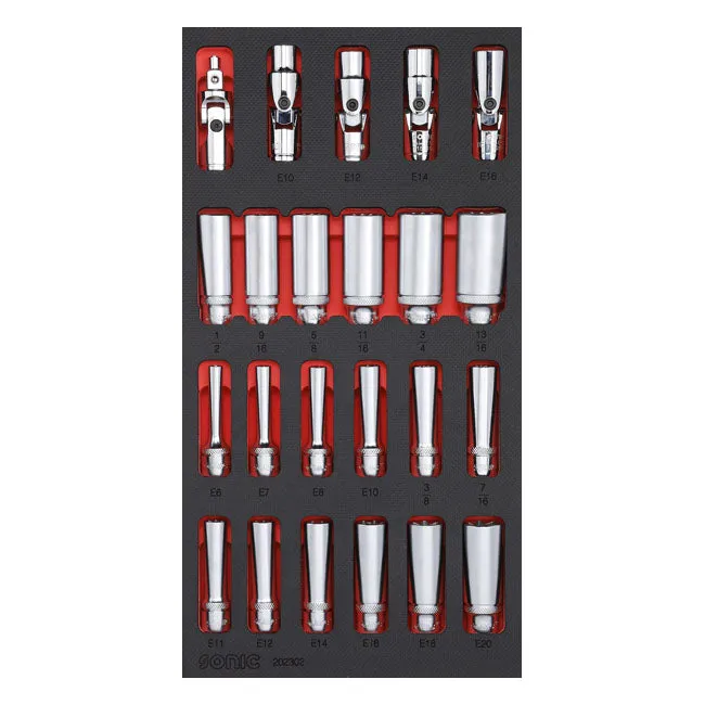 Sonic Drive Tiefer Steckschlüsselsatz 3/8" Antrieb US Größen