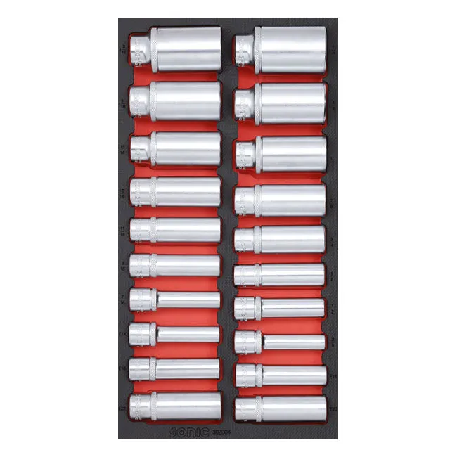 Sonic Drive Tiefer Steckschlüssel-Satz 1/2" US-Größen