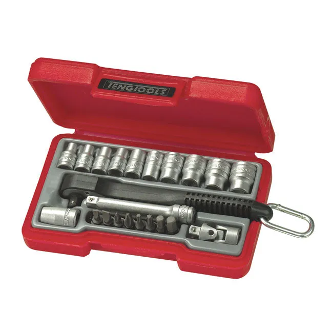Teng Tools Mini Rosso 1/4" Steckschlüsselsatz Metrische Größen