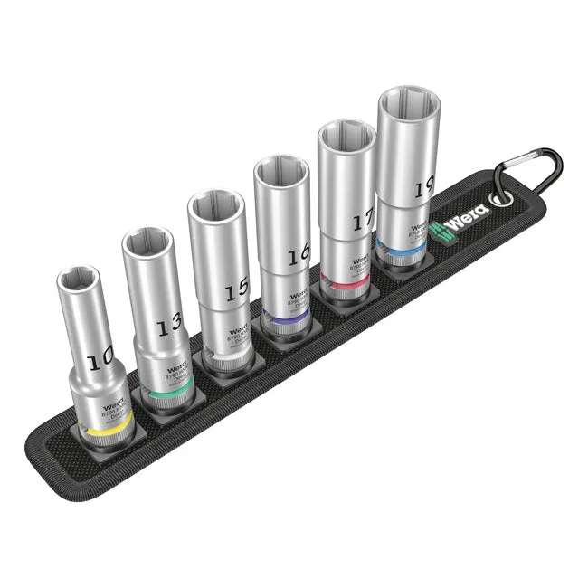 Wera Steckschlüsselgürtel mit 1/2" Drive Hex Deep Sockets Metrische Größen