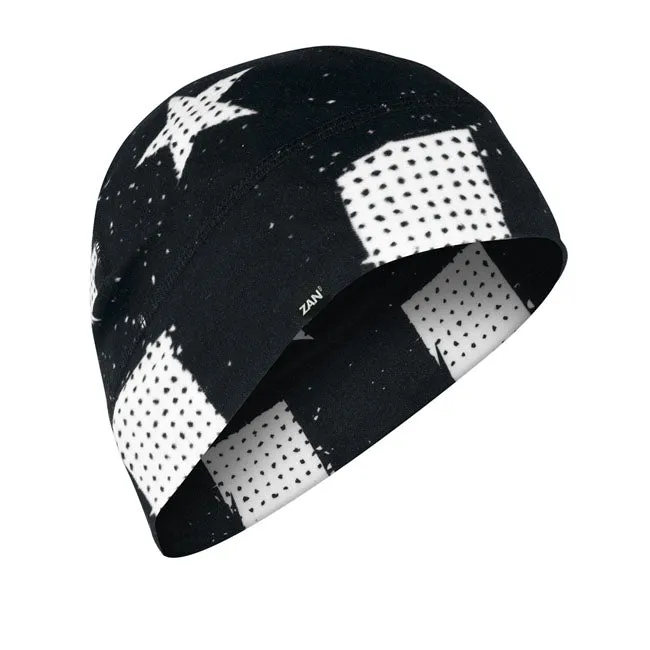 Zanheadgear Helm Beanie Sportflex Schwarz & Weiß Flagge